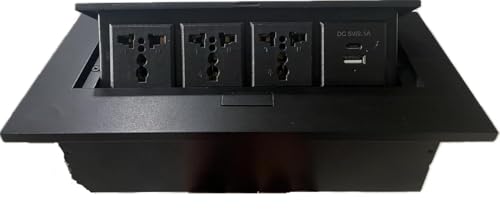 Image of Hydraulic Popup Box for Conference Table with Desktop Socket (Style 5)
