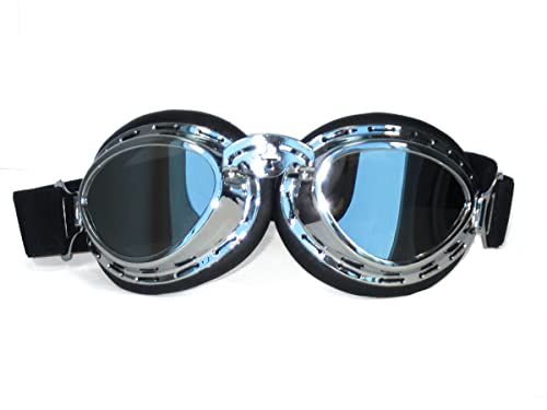 CRG Sports Vintage Aviator Pilot Style Motorcycle Goggles Cruiser Scooter Goggle for Men,Women,Adults,Youths