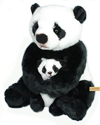 Zaloop Panda Bär mit Baby, Höhe ca. 27 cm Kuscheltier Plüschtier Stofftier 74