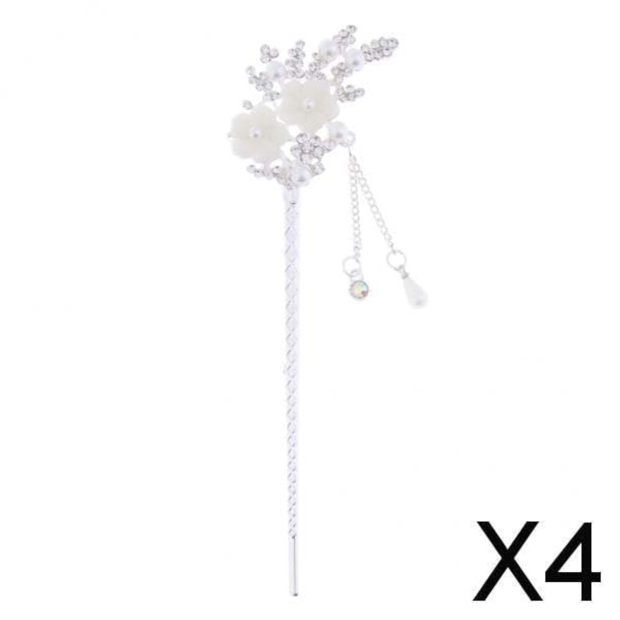 4xChinese Hair Stick Chopstick Dangle Hairpin Set