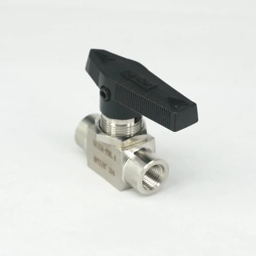 Válvula de bola hembra de 1/8" de acero inoxidable 304 pasamuros para tubería 4