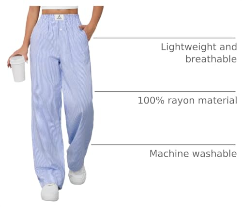 Image of ANRABESS Womens Gingham Striped Boxer Pants