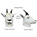 HELAOGUI White Goat Head Mask - Premium Latex Full Head Animal Mask for Halloween, Cosplay & Costume Parties, Realistic Sheep/Goat Design with Horns, Comfortable & Lightweight