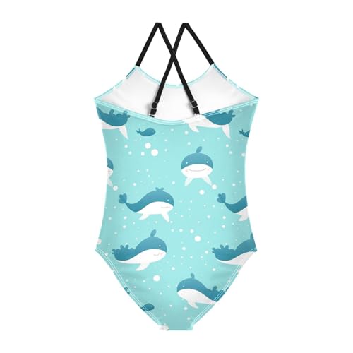 Whale Blue Girls One Piece Swimsuit Beach Swimwear 208571722