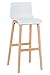 CLP Tabouret De Bar Design en Plastique I Chaise Haute avec Dossier Et Piètement en Bois I Repose-Pieds I Hauteur D'Assise 77 cm, Couleur:Blanc