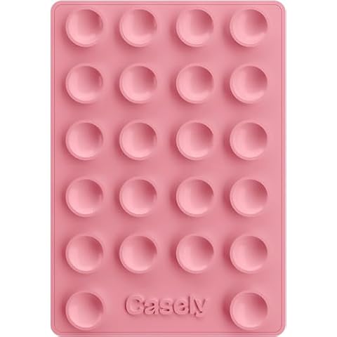 Casely Grippy | Pink Silicone Suction Phone Mount Compatible with MagSafe Cover