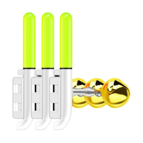 Bites Detection Fishing Alerts Light with Bells Signals Universals Rod Compatibility Day Night Angling Night Fishing Gear with C