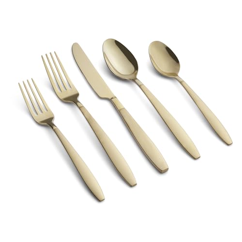 Cambridge Mathison Champagne Sand/Mirror Piece Flatware, 20 Count, No Color Cambridge Mathison Champagne Sand/Mirror Piece Flatware, 20 Count, No Color