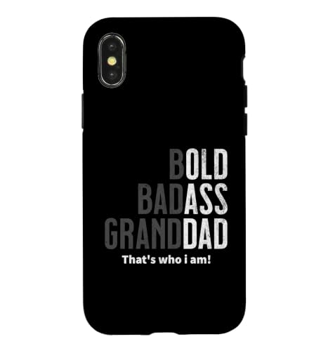 Bold Badass Granddad Funny Grandpa Family ���[���A �M���O �W���[�N �X�}�z�P�[�X iPhone X/XS �p