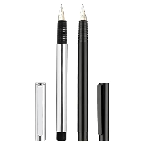 Stylos plume Jinhao 65 à pointe fine en acier avec convertisseur pour journal