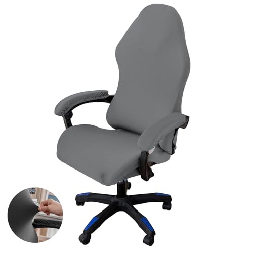Miniatura 7 de Lifgwas Fundaparasilla De Juego 4 Piezas Funda Silla Gaming Fundas Para Sillas De Oficina Lavable Extraíblepara Sillasdecomputadora Sillasdejuego,Gris Claro