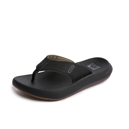REEF Mens Sandals, Cruiser, Black/Grey, 9