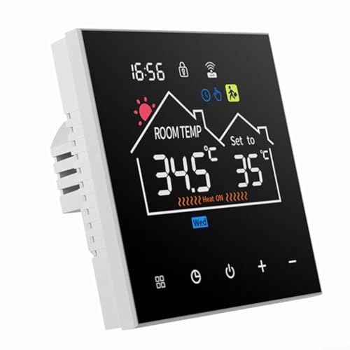 Termostato de calefacción inteligente de acceso remoto con programación semanal e interfaz de control táctil fácil de usar (16A-WIFI)