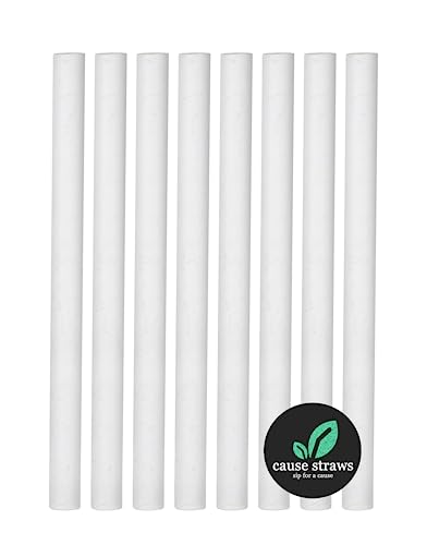 Image of (12mm, 50 Straws) | Biodegradable Boba Straws | White Colour | for Thick Shakes and Bubble Tea (Boba Tea) | Direct from Manufacturer