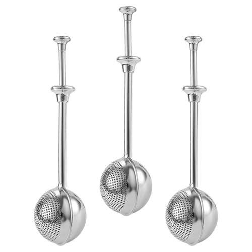 Ipetboom 3 Tamices de Harina de Acero Inoxidable Malla Fina para Espolvorear Azúcar Polvo y Especias Set de 3 Piezas para Hornear y Cocinar Dispensador Portátil para Repostería