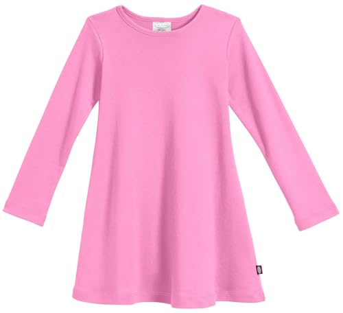 Image of City Threads Girls' 100% Cotton Long Sleeve Dress - Active Kids School, Playing, Parties - Made in USA