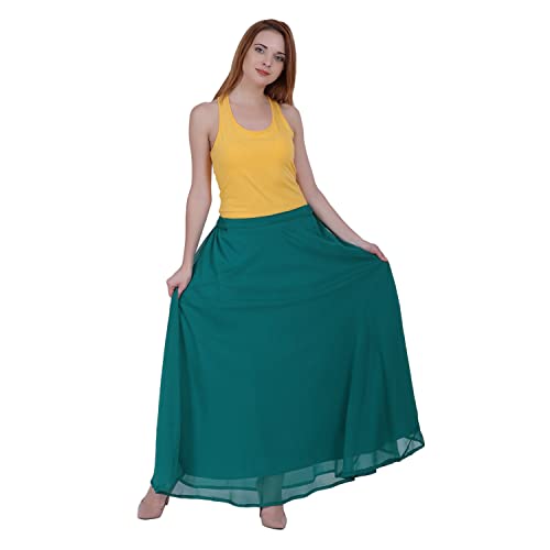 Image of Skirt for Women Designer and Full Flared Georgette Plain