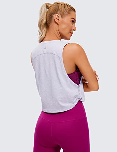 Image of CRZ YOGA Pima Cotton Dropped Armhole Tank | Workout, Naturally Soft, Loose Fit, Crop, Crewneck, Knotted Sides, Sleeveless Tops for Women
