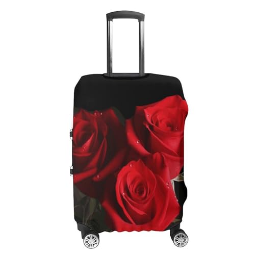 Carry on Luggage Cover Red Roses Suitcase Covers for Luggages Tsa Approved Travel Luggage Sleeve Protector Elastic Suitcase Protector Anti-Scratch Washable Fits 19-30 Inch Case -S4