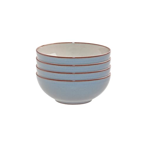 Denby - Heritage Terrace Cereal Bowls Set of 4-17cm Diameter, 820 Capacity - Dishwasher & Microwave Safe, Oven Proof Dishes for Soup - 1960's Inspired - Chip Resistant for Everyday Use
