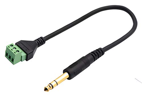 Conector Terminal de Tornillo 6.35mm Stereo Audio 2 Pins 30cm Pack 2 miniatura 6