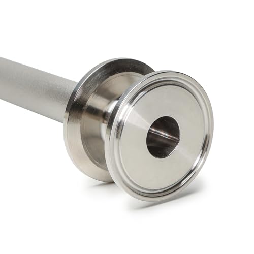 Image of Stainless Steel 1.5 inch Double Tri-Clamp Ferrule Diffusion Stone,1.5 Inch Tri Clamp Carbonation 2 Micron Aeration Stone Female Connect TC 50.5mm CO2 inlet,6 inch Length for Brew Aeration Equipment