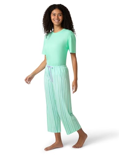 Image of HUE Women's Summer Vacation Pajama Separates, Soft, Whimsical Print Pjs with Tropical Beach Themes, Flip Flops, Cocktails