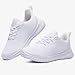 HIITAVE Girls White Sneakers for Running, Tennis, Volleyball & Cheer Breathable Lace Up Kids Outdoor Athletic Shoes All White Size 1 US Big Kid