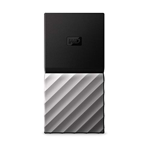 Western Digital WD My Passport SSD externe Festplatte 512 GB (mobiler Speicher, Passwortschutz, 540 MB/s Übertragungsrate, stoßfest, USB-Type C) Schwarz/Metallic - auch kompatibel mit PC, Xbox und PS4