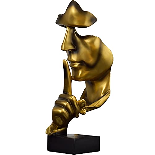 Statue de penseur abstrait en résine sculpture moderne visage brisé art contemporain