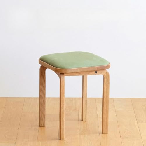 1つお選びください 生地:グリーン 府中家具 COCCO Stool オーク[No.627]/ 木製 無垢材 4本脚 スツール イス 椅子 広島県