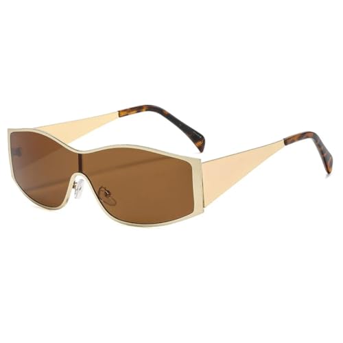Lunettes de soleil grande monture vintage rectangulaire métal UV400