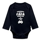 Spreadshirt Geboren Um Mit Papa Traktor Zu Fahren Baby Body Langarm, 92 (1,5-2 Jahre), Navy