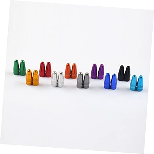Abaodam 20pcs tapas de válvula de aleación de aluminio anodizado resistentes a la corrosión para bicicletas, compatibles con bicicletas de montaña y de carretera miniatura 7