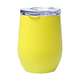 Accesorios: sin ninguno Vaso de 12 oz Vaso de acero inoxidable Vino tinto y vasos de cóctel Bar Taza de viaje Taza de viaje de doble pared Taza de café con aislamiento al vacío, Amarillo, Federación de Rusia
