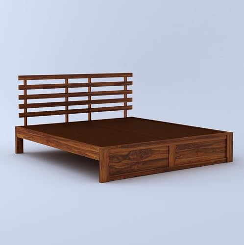 Image of Furniture Strap SolidWood Queen Size Bed with 2 Drawers Storage for Bedroom /1Year Warranty Solid Wood Queen Drawer Bed | Finish Color - Brown, DIY