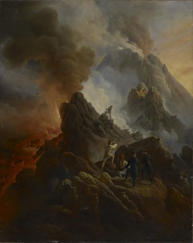 Tableau l'éruption du Vésuve par Horace Vernet - Affiche Toile Salon 60x90cm