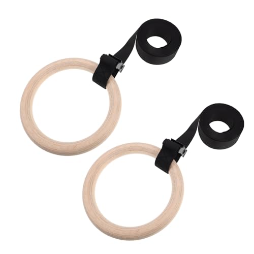 Anillas de Gimnasia de Madera con Correas Ajustables miniatura 1