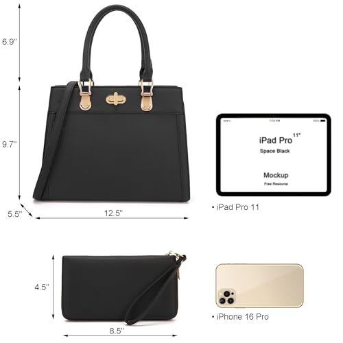Conjunto de bolso satchel y cartera para mujer miniatura 5