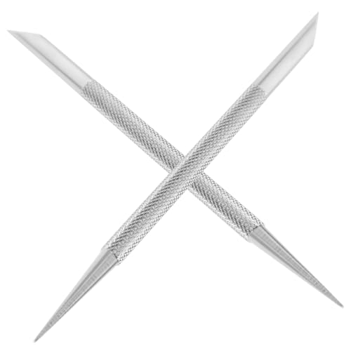 Healeved 2 Piezas Pelado De Uñas Empujador De Cutículas Cortaúñas Para Uñas Encarnadas Removedor De Cutículas Herramienta Para Empujar Cutículas Angular Bolígrafo Acero Inoxidable Silver