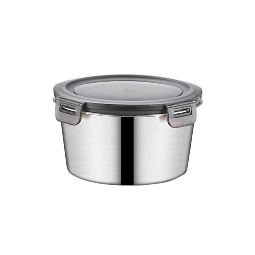 ZIDDAR Espacioso recipiente de almacenamiento de alimentos de acero inoxidable 316 para el hogar, lonchera multiusos con tapa transparente