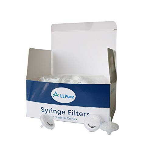 Image of Syringe Filters PVDF Membrane Diameter 25mm Pore Size 0.45μm for Biological Filtration by Allpure Biotechnology (PVDF, Pack of 100)
