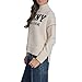 DKNY Women's Long Sleeve Athletic Fit Logo Mock Neck Sweater, Eggnog/Black