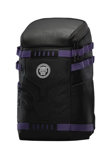 Image of The Souled Store Marvel Black Panther: Tactical Backpack | 22L Laptop Bag (Fits 16 Inch) | Water-Resistant Polyester with Reflective Badge & Luggage Strap