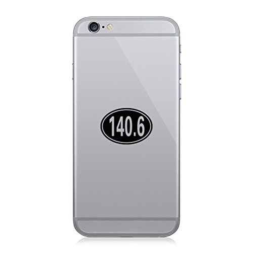 Pair of Oval 140.6 Cell Phone Stickers Mobile Ironman Triathlon - Black
