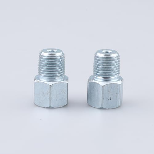 Image of AC PERFORMANCE 3 /8x24 Inverted to 1 /8x27 NPT Male Fittings Zinc Steel 2PCS | Female inverted to male thread adapter, zinc-coated steel for automotive brake lines