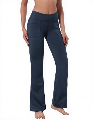 Image of BUBBLELIME Women 4 Pockets Yoga Bootlegs Pant DeepNavy XL-29 Inseam