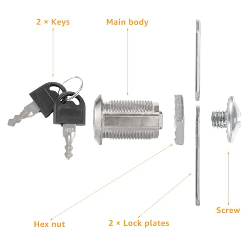 Miniatura 3 de Senenqu 10 Pz Cerradura Buzon Universal 25mm - Cerraduras Para Armarios Con Llave - Cerradura Taquilla Vestuario Para Buzón, Taquillas