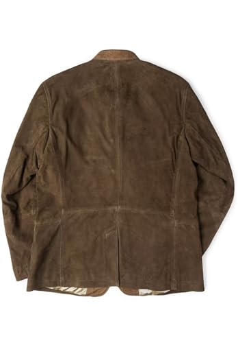 Men's Classic Suede Blazer 5-Button Business Casual Faux Leather Sports Jacket4