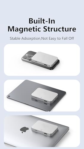 Image of INICIO 10Gbps Magnetic M.2 NVMe MagSafe SSD Enclosure & USB C 100W PD HDMI Hub for iPhone 17 16 15 Pro Max ProRes MacBook iPad Pro S26 S25 Android, Support Size 2230 /2242 /2260 /2280 (SSD NOT Included)